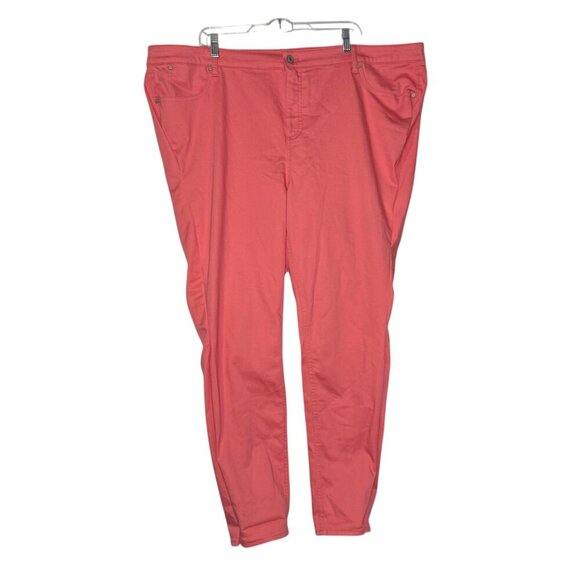 Talbots Flawless Five Pocket Jeans Slim Ankle Coral Pink Size 24W Stretch Summer - Picture 1 of 9